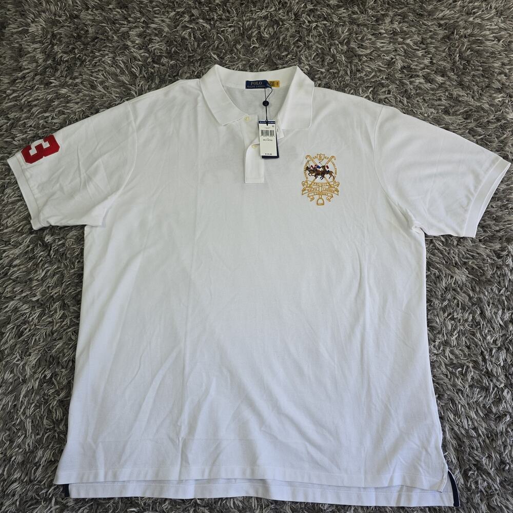 Polo Ralph Lauren Mens 4XLT White International Challenge Cup Polo Shirt NWT